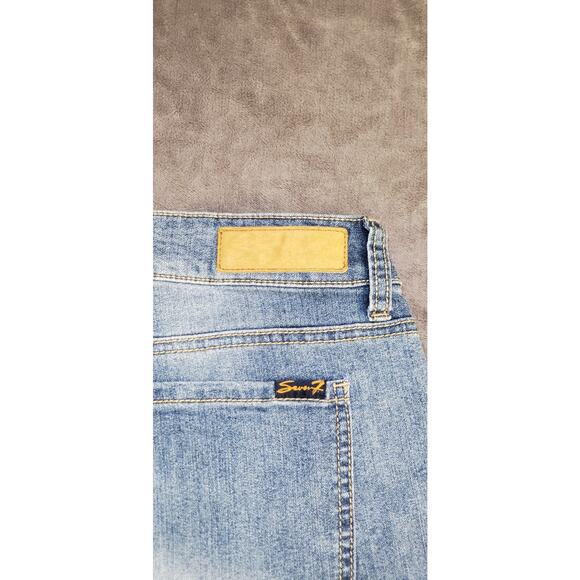 Seven 7 Blue Size 12 Wash Denim Jean Shorts Women’s Casual C29-15 - Picture 10 of 11